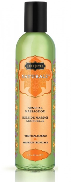 Массажное масло Naturals Tropical Mango с ароматом манго - 236 мл. - Kama Sutra - купить с доставкой в Черкесске