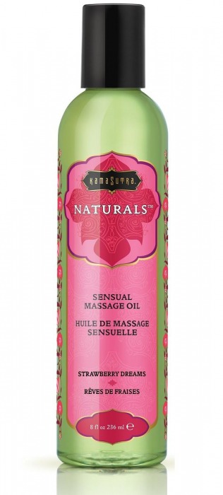 Массажное масло Naturals Strawberry Dreams с ароматом клубники - 236 мл. - Kama Sutra - купить с доставкой в Черкесске