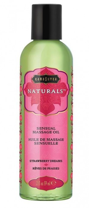 Массажное масло Naturals Strawberry Dreams с ароматом клубники - 59 мл. - Kama Sutra - купить с доставкой в Черкесске