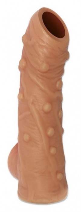 Телесная насадка с пупырышками и открытой головкой Nude Sleeve L - 14 см. - KOKOS - в Черкесске купить с доставкой