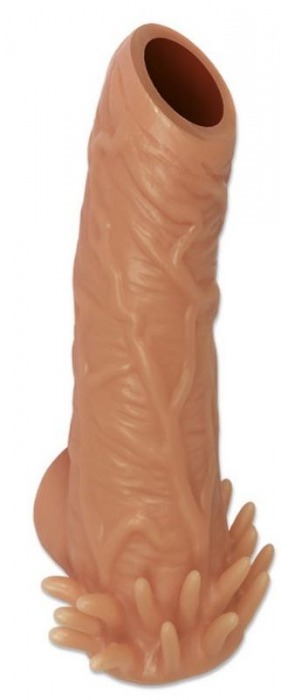 Телесная насадка с усиками и открытой головкой Nude Sleeve L - 14 см. - KOKOS - в Черкесске купить с доставкой