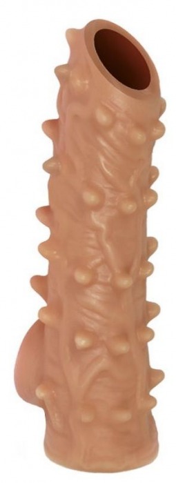 Телесная насадка с шипами и открытой головкой Nude Sleeve M - 12 см. - KOKOS - в Черкесске купить с доставкой