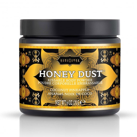 Пудра для тела Honey Dust Body Powder с ароматом кокоса и ананаса - 170 гр. - Kama Sutra - купить с доставкой в Черкесске