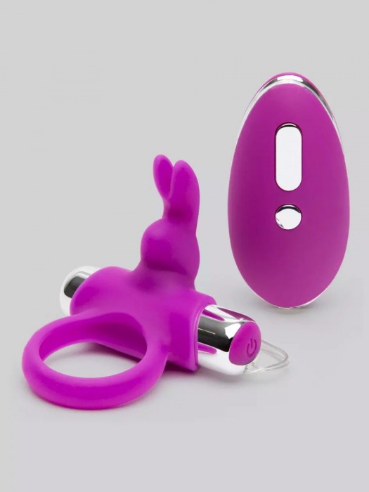 Лиловое виброкольцо с пультом ДУ Remote Control Cock Ring - Happy Rabbit - в Черкесске купить с доставкой