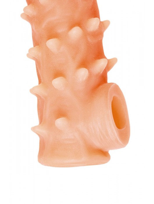 Телесная закрытая насадка с пупырышками Cock Sleeve Size S - 13,8 см. - KOKOS - в Черкесске купить с доставкой