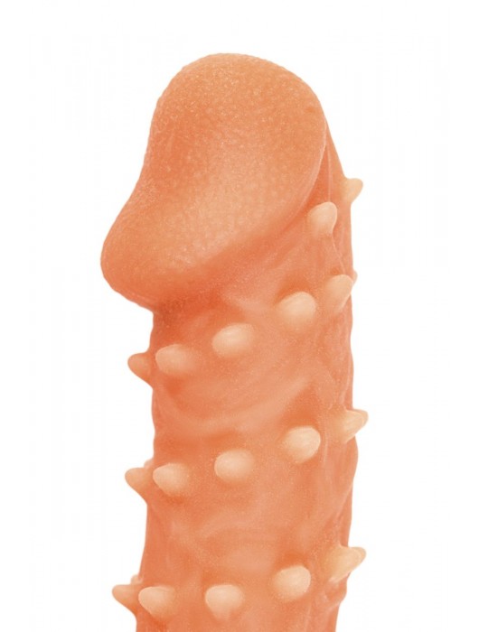 Телесная закрытая насадка с пупырышками Cock Sleeve Size S - 13,8 см. - KOKOS - в Черкесске купить с доставкой