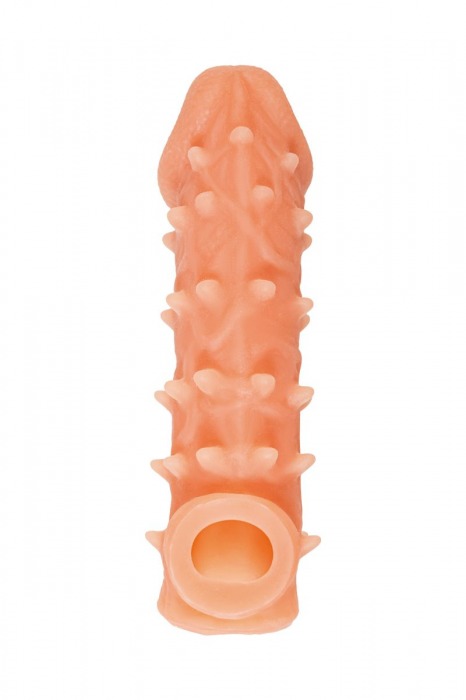 Телесная закрытая насадка с пупырышками Cock Sleeve Size M - 15,6 см. - KOKOS - в Черкесске купить с доставкой
