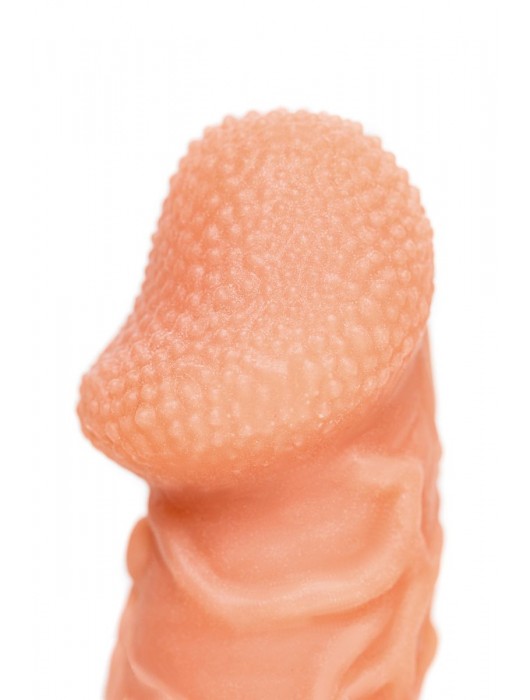 Телесная закрытая насадка с венками Cock Sleeve Size S - 13,8 см. - KOKOS - в Черкесске купить с доставкой