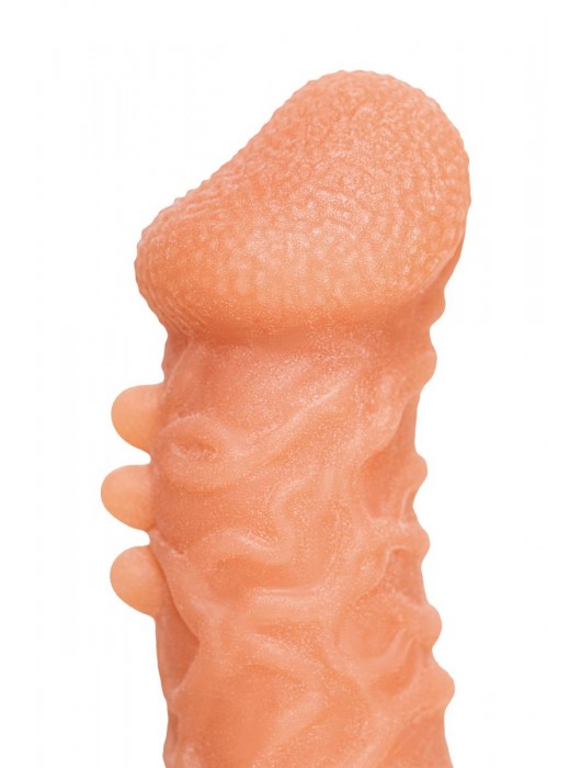 Телесная закрытая насадка с шершавой головкой Cock Sleeve Size S - 13,8 см. - KOKOS - в Черкесске купить с доставкой