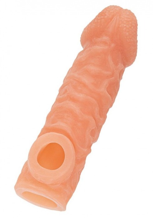 Телесная закрытая насадка с шершавой головкой Cock Sleeve Size M - 15,6 см. - KOKOS - в Черкесске купить с доставкой
