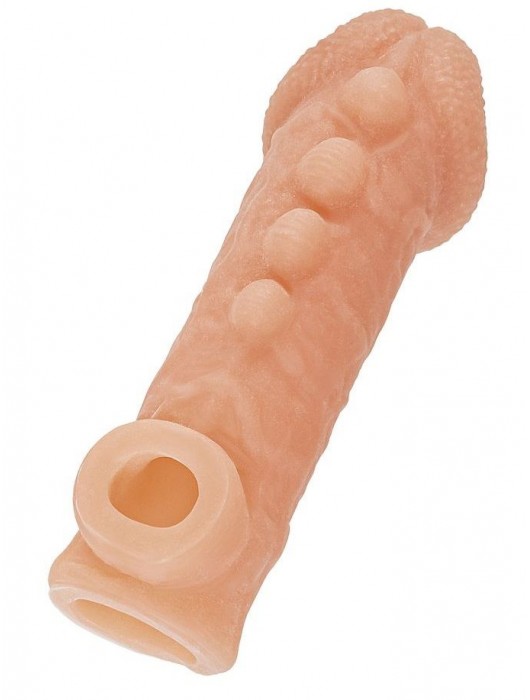 Телесная закрытая насадка с шишечками Cock Sleeve Size S - 13,8 см. - KOKOS - в Черкесске купить с доставкой