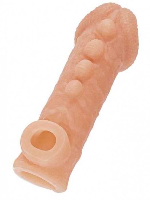 Телесная закрытая насадка с шишечками Cock Sleeve Size L - 17,6 см. - KOKOS - в Черкесске купить с доставкой