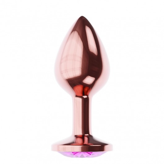 Пробка цвета розового золота с лиловым кристаллом Diamond Quartz Shine L - 8,3 см. - Lola Games - купить с доставкой в Черкесске