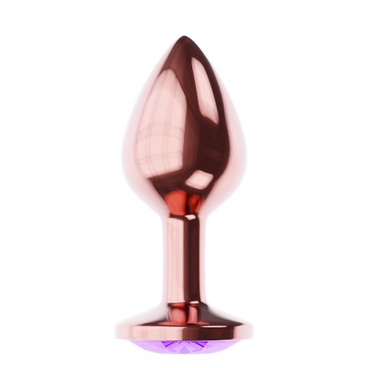 Пробка цвета розового золота с фиолетовым кристаллом Diamond Amethyst Shine L - 8,3 см. - Lola Games - купить с доставкой в Черкесске