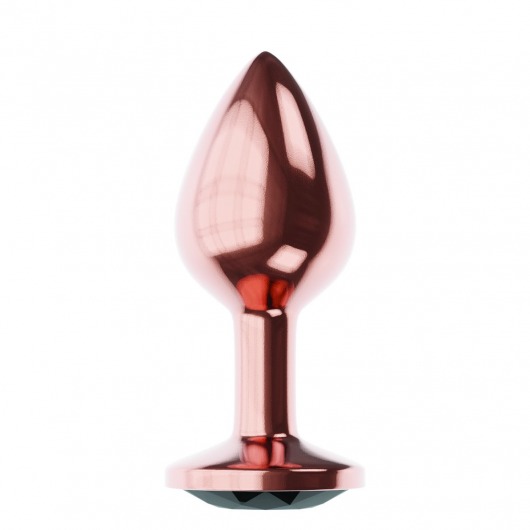 Пробка цвета розового золота с черным кристаллом Diamond Jet Shine L - 8,3 см. - Lola Games - купить с доставкой в Черкесске