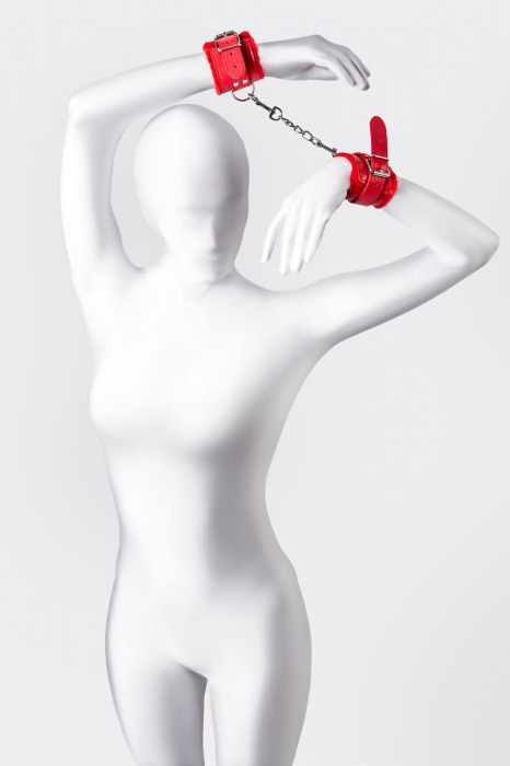 Красные наручники Anonymo из искусственной кожи - ToyFa - купить с доставкой в Черкесске