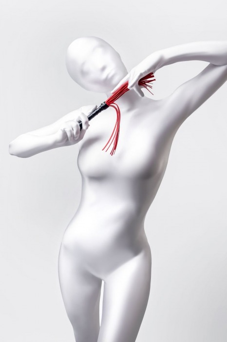 Красно-черный флоггер Anonymo - 28 см. - ToyFa - купить с доставкой в Черкесске