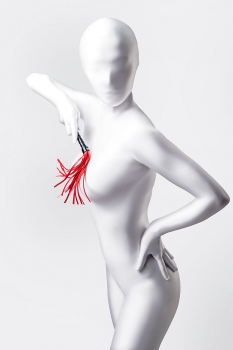 Красно-черный флоггер Anonymo - 28 см. - ToyFa - купить с доставкой в Черкесске