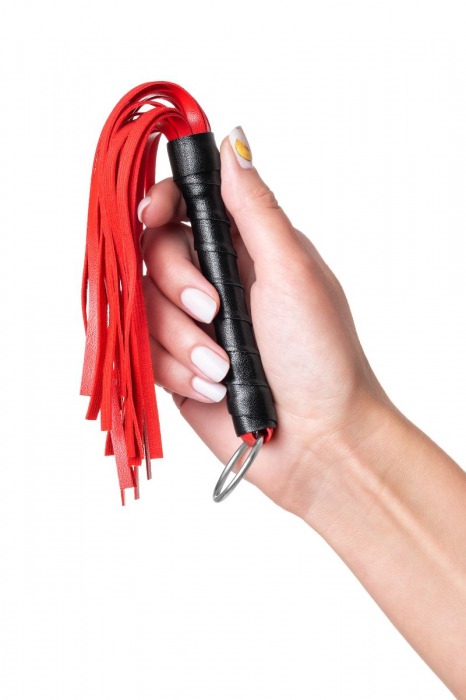 Красно-черный флоггер Anonymo - 28 см. - ToyFa - купить с доставкой в Черкесске