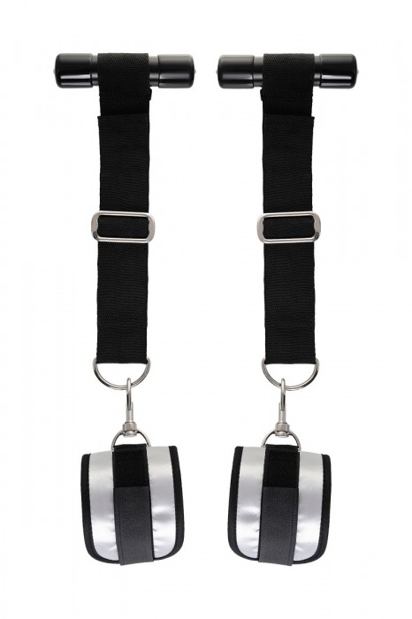 Черно-серебристые фиксаторы для рук на дверь Anonymo - ToyFa - купить с доставкой в Черкесске