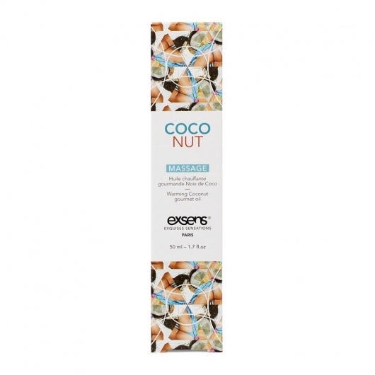 Разогревающее массажное масло с ароматом кокоса Gourmet Coconut - 50 мл. - Exsens - купить с доставкой в Черкесске