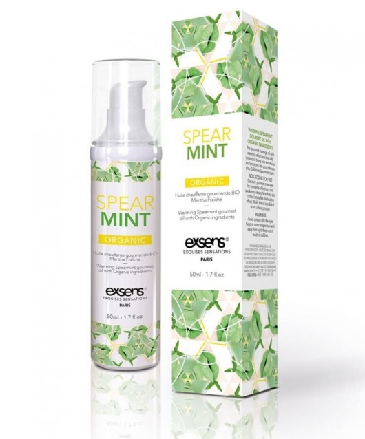 Разогревающее массажное масло Gourmet Spearmint Organic с органическими ингредиентами - 50 мл. - Exsens - купить с доставкой в Черкесске