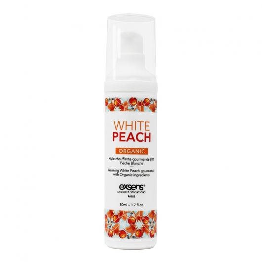 Разогревающее массажное масло Gourmet White Peach Organic с органическими ингредиентами - 50 мл. - Exsens - купить с доставкой в Черкесске
