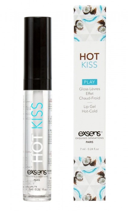 Блеск для губ Hot Kiss Coconut с ароматом кокоса - 7 мл. - Exsens - купить с доставкой в Черкесске
