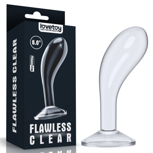 Прозрачный стимулятор простаты Flawless Clear Prostate Plug - 15 см. - Lovetoy - в Черкесске купить с доставкой