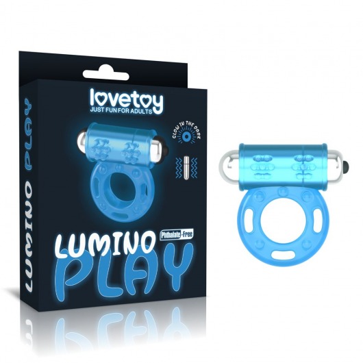 Голубое, светящееся в темноте эрекционное виброкольцо Lumino Play Vibrating Penis Ring - Lovetoy - в Черкесске купить с доставкой