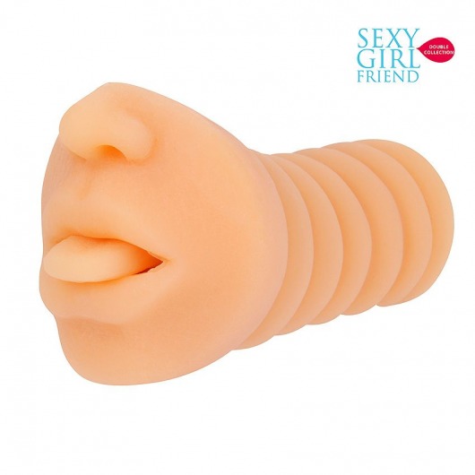 Телесный мастурбатор-ротик с высунутым язычком - Bior toys - в Черкесске купить с доставкой