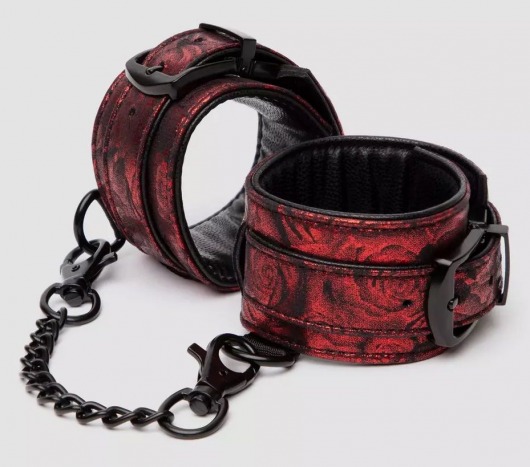Красно-черные наручники Reversible Faux Leather Wrist Cuffs - Fifty Shades of Grey - купить с доставкой в Черкесске