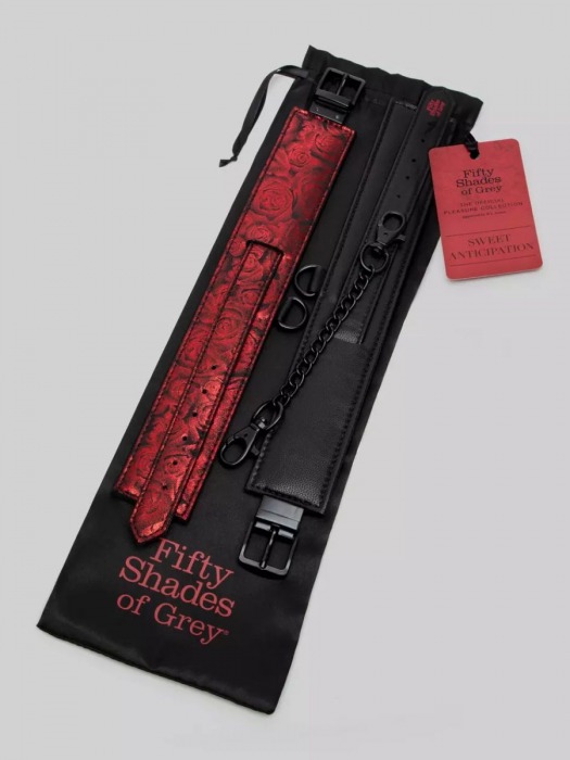 Красно-черные оковы Reversible Faux Leather Ankle Cuffs - Fifty Shades of Grey - купить с доставкой в Черкесске