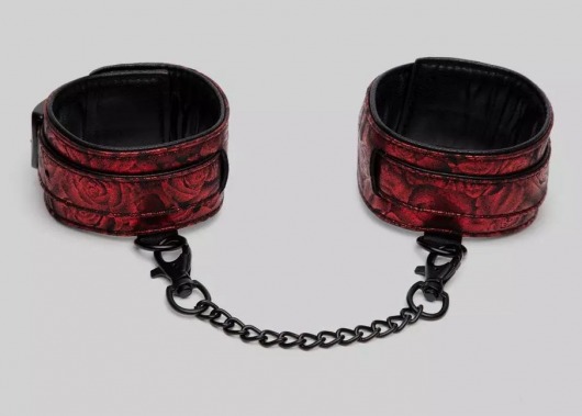 Красно-черные оковы Reversible Faux Leather Ankle Cuffs - Fifty Shades of Grey - купить с доставкой в Черкесске