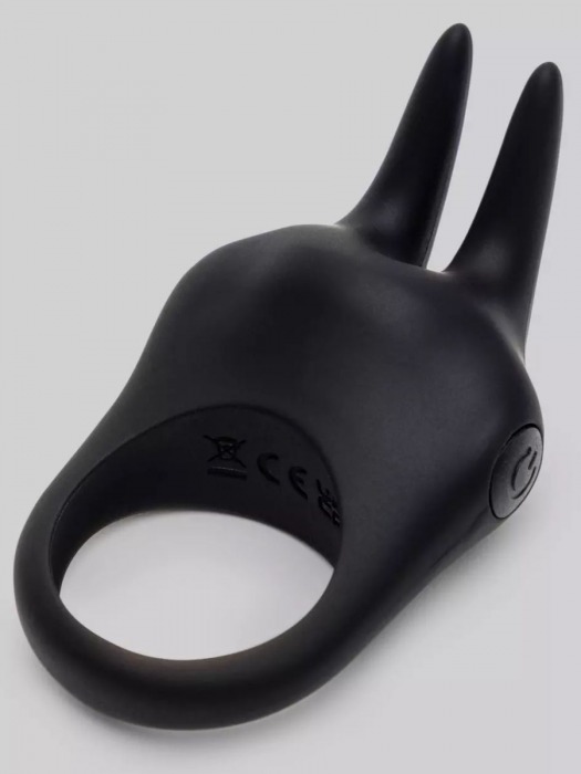 Черное эрекционное виброкольцо Sensation Rechargeable Vibrating Rabbit Love Ring - Fifty Shades of Grey - в Черкесске купить с доставкой