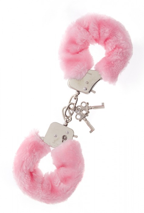 Металлические наручники с розовой меховой опушкой METAL HANDCUFF WITH PLUSH PINK - Dream Toys - купить с доставкой в Черкесске