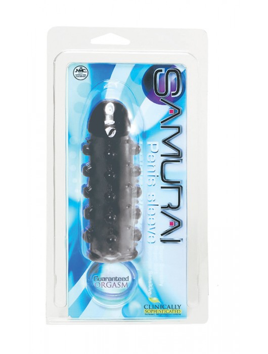 Дымчатая стимулирующая насадка с закрытой головкой SAMURAI PENIS SLEEVE BLACK - 14,5 см. - NMC - в Черкесске купить с доставкой