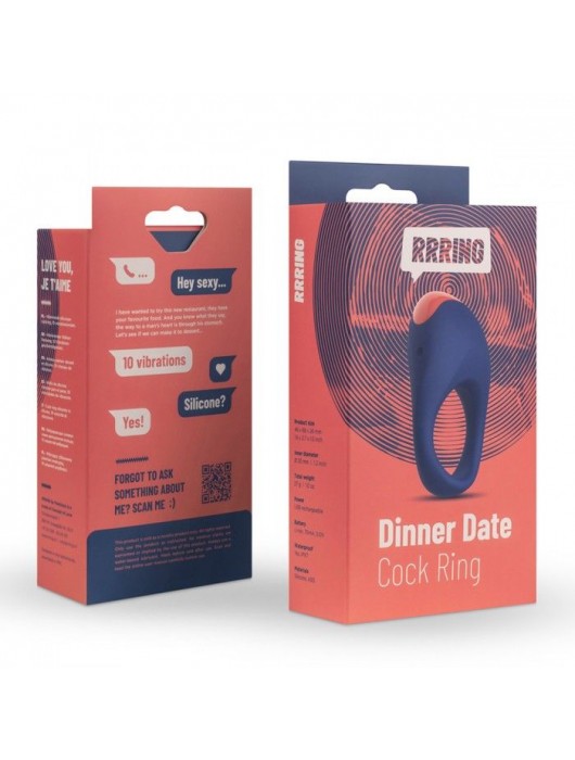Синее эрекционное кольцо RRRING Dinner Date Cock Ring - FeelzToys - в Черкесске купить с доставкой