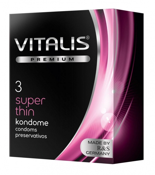 Ультратонкие презервативы VITALIS PREMIUM super thin - 3 шт. - Vitalis - купить с доставкой в Черкесске