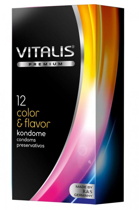 Цветные ароматизированные презервативы VITALIS PREMIUM color   flavor - 12 шт. - Vitalis - купить с доставкой в Черкесске