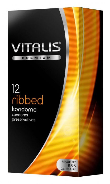Ребристые презервативы VITALIS PREMIUM ribbed - 12 шт. - Vitalis - купить с доставкой в Черкесске