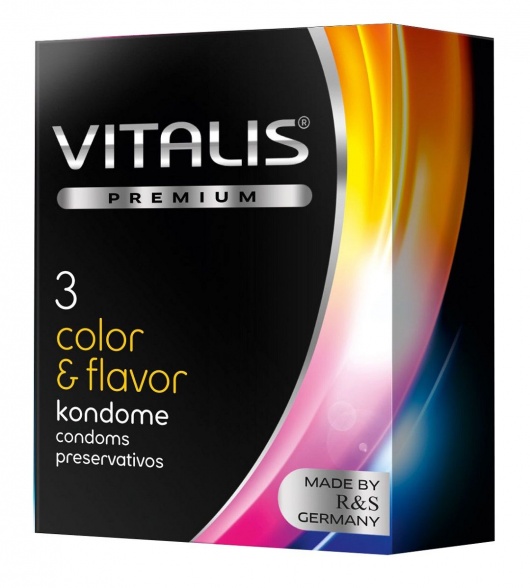 Цветные ароматизированные презервативы VITALIS PREMIUM color   flavor - 3 шт. - Vitalis - купить с доставкой в Черкесске