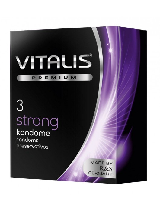 Презервативы с утолщенной стенкой VITALIS PREMIUM strong - 3 шт. - Vitalis - купить с доставкой в Черкесске