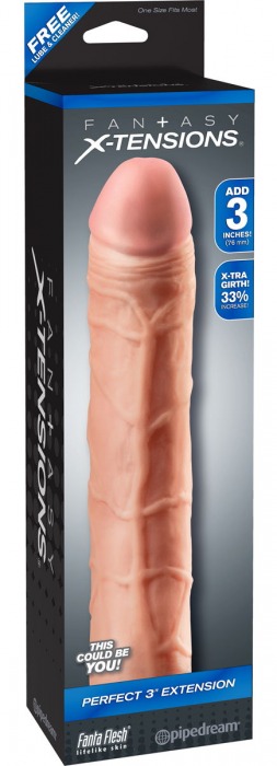 Телесная удлиняющая насадка Perfect 3 Extension - 22 см. - Pipedream - в Черкесске купить с доставкой