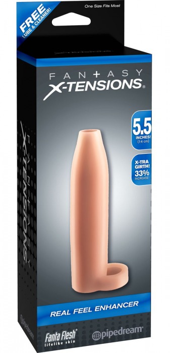 Насадка-расширитель с кольцом для подхвата мошонки Real Feel Enhancer - 14 см. - Pipedream - в Черкесске купить с доставкой