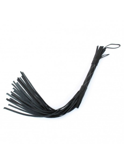 Аккуратная чёрная плетка  из натуральной кожи - БДСМ Арсенал - купить с доставкой в Черкесске