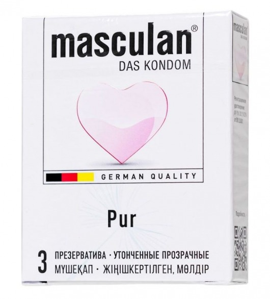 Супертонкие презервативы Masculan Pur - 3 шт. - Masculan - купить с доставкой в Черкесске