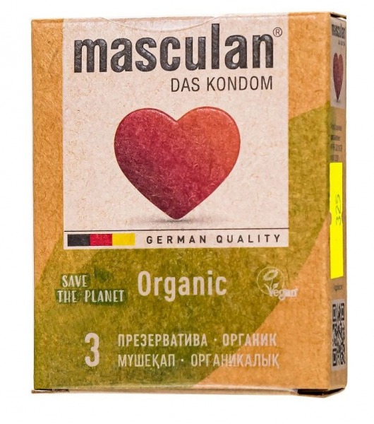 Экологически чистые презервативы Masculan Organic - 3 шт. - Masculan - купить с доставкой в Черкесске