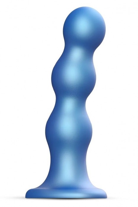 Голубая насадка Strap-On-Me Dildo Plug Balls size L - Strap-on-me - купить с доставкой в Черкесске