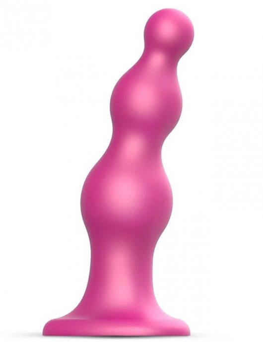 Розовая насадка Strap-On-Me Dildo Plug Beads size S - Strap-on-me - купить с доставкой в Черкесске